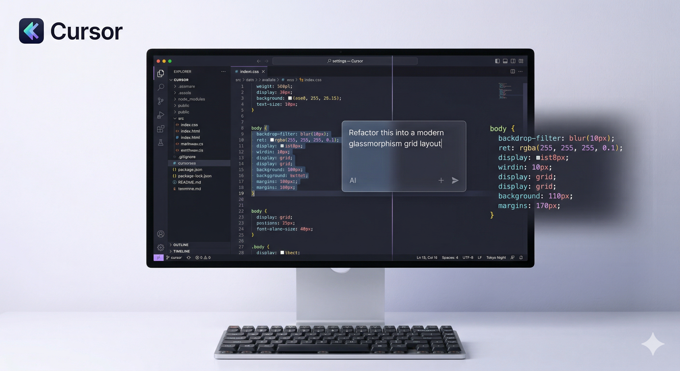 Cursor 的智能补全界面演示